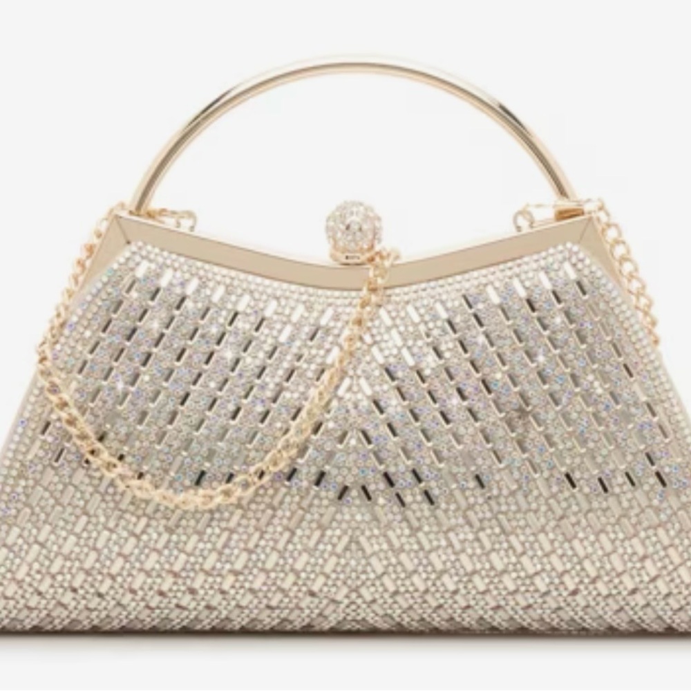 NWT Kelly & Katie Libby Gold Crystal Evening Clutch Bag
